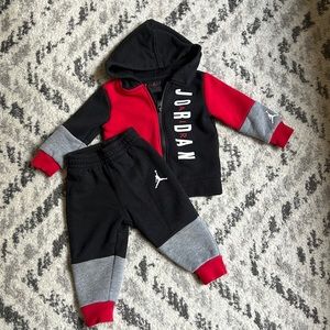 Jordan Sweatpants and Zip Up Hoodie Set - 12mo